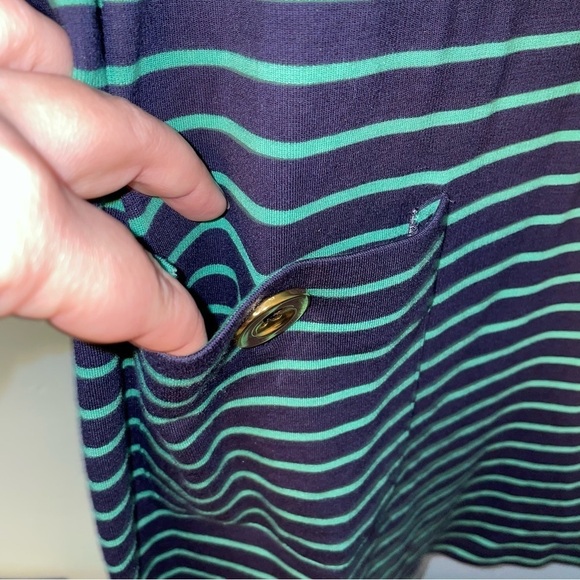 STS Sail to Sable Striped Nautical Jersey Dress with Patch Pockets Size Large - Picture 4 of 7